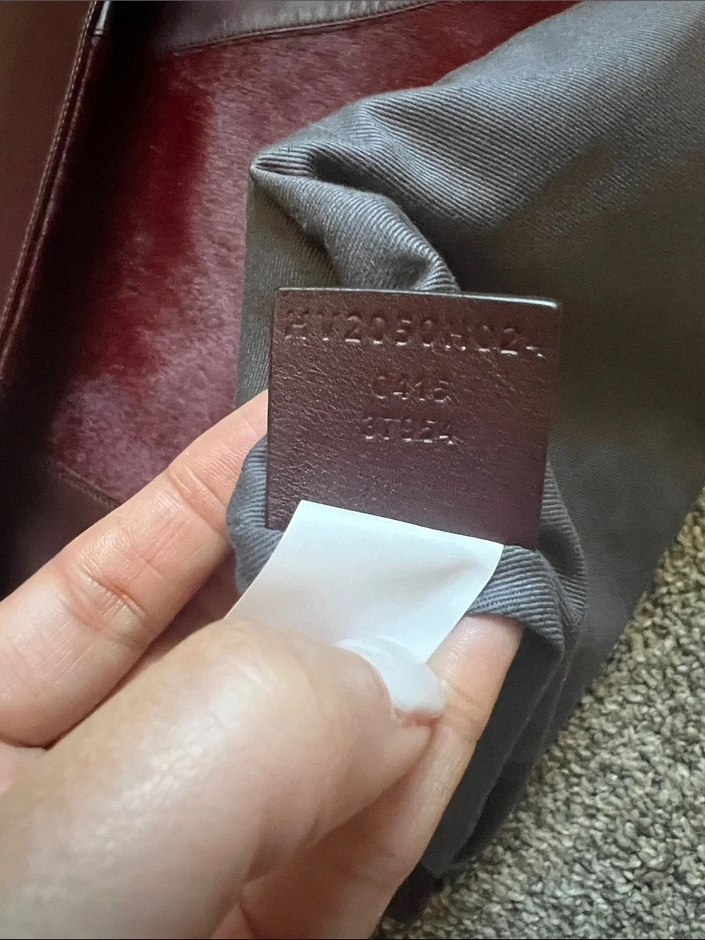 Vince Burgundy Leather and calf hair large clutch
